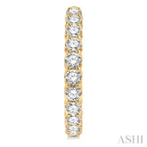 10 Ctw Inside-Out Round Cut Diamond Hoop Earrings in 14K Yellow Gold